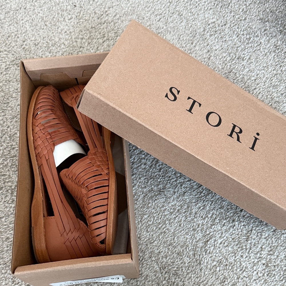 Stori Women’s  Brown Woven Slip-Ons